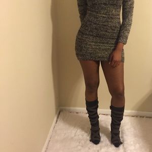 High heel mid thigh boots