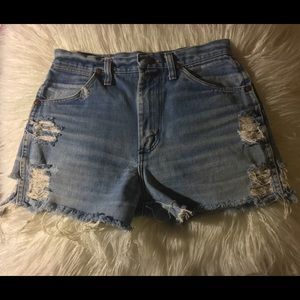 Wrangler Distressed Cut Off High Waisted Shorts