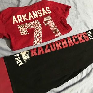 VS PINK Arkansas razorbacks yoga pant bundle!