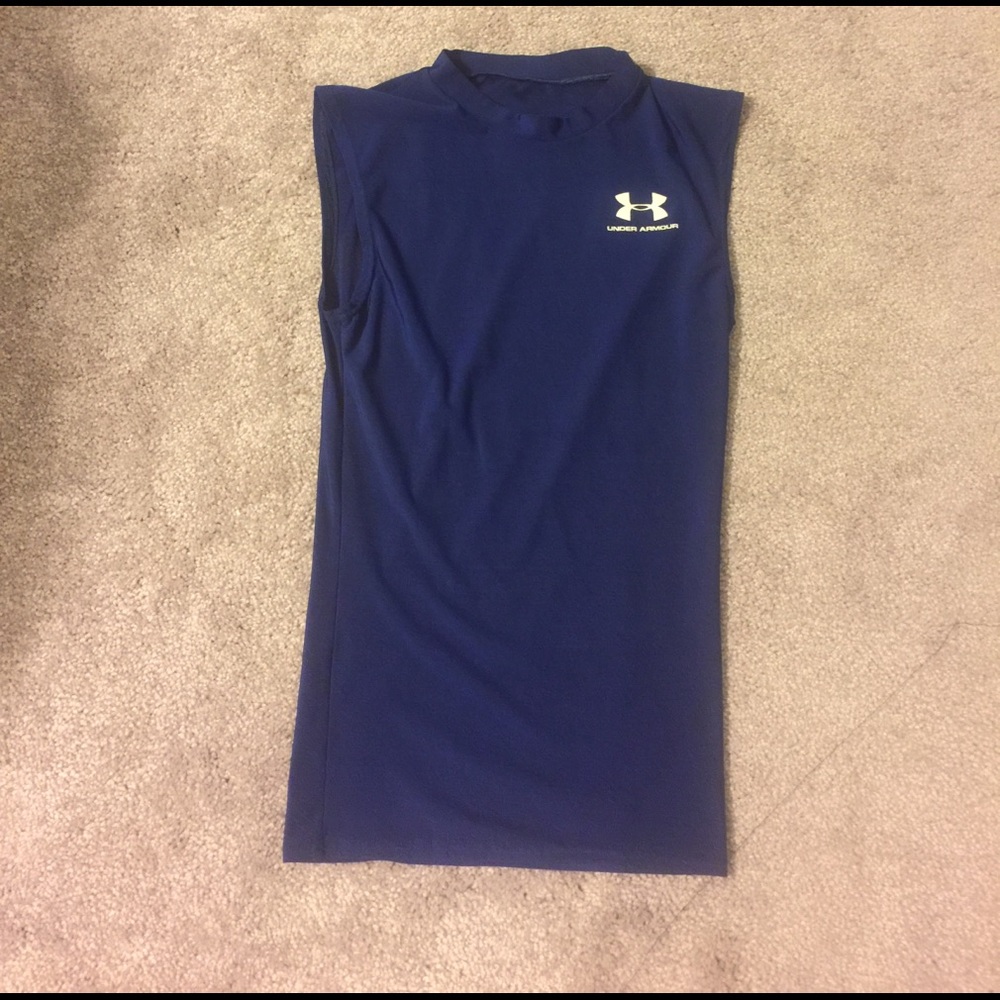 Boys sleeveless Under Armour shirt.
