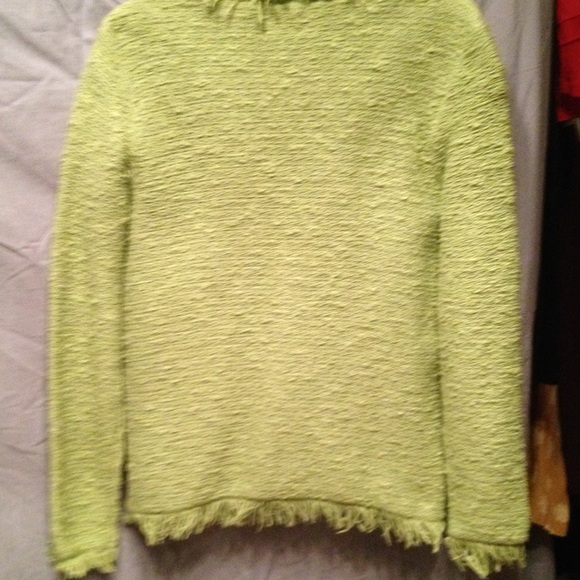 Chico's Green Fringed Jacket Sz 0 - Picture 2 of 4