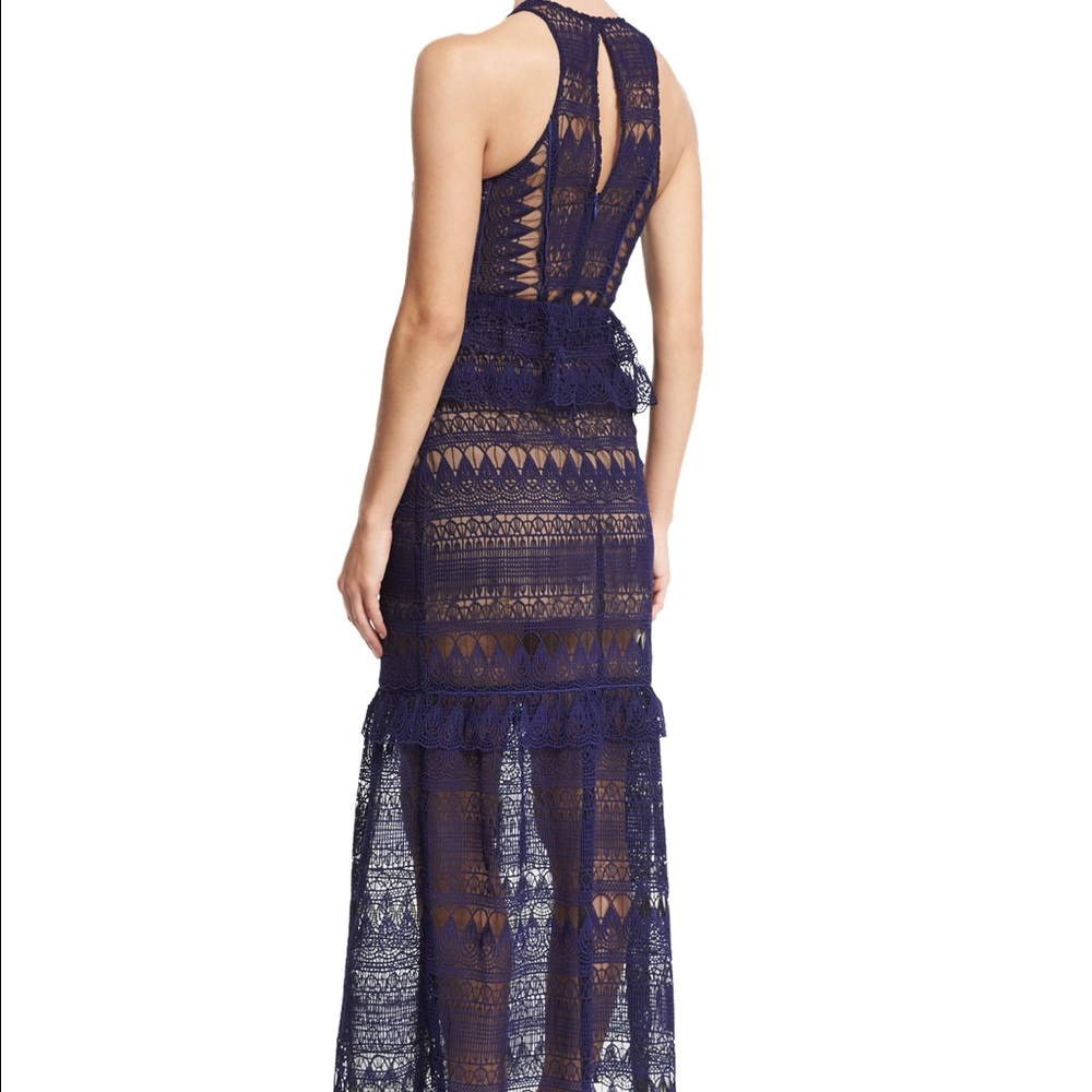 Self-Portrait Teardrop Guipere Paneled Maxi Dress - Picture 4 of 4