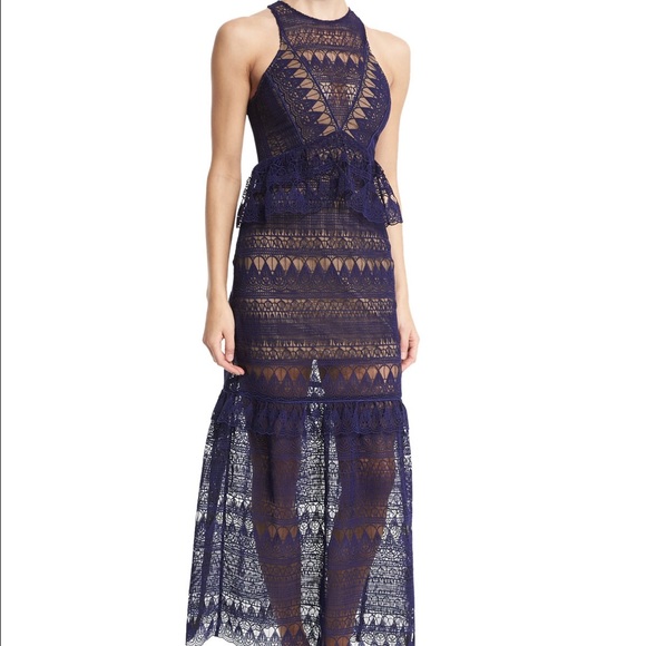 Self-Portrait Teardrop Guipere Paneled Maxi Dress - Picture 2 of 4