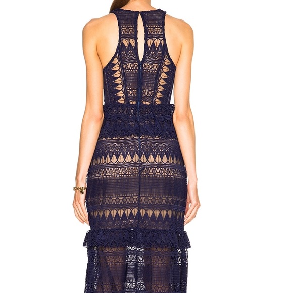 Self-Portrait Teardrop Guipere Paneled Maxi Dress - Picture 3 of 4