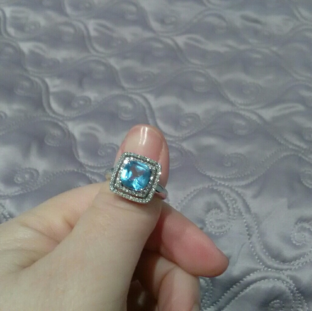 Blue topaz ring and earring set!! **SOLD