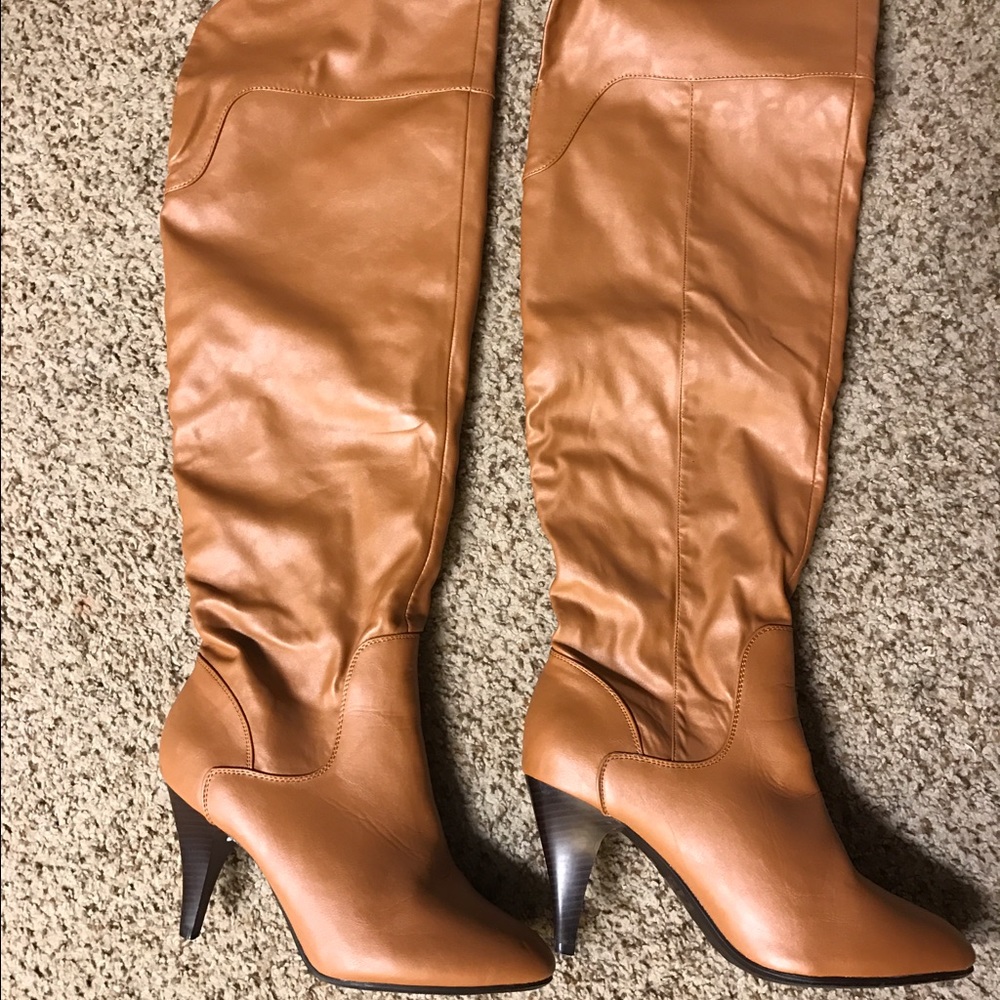 Knee high tan boots