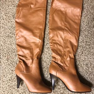 Knee high tan boots
