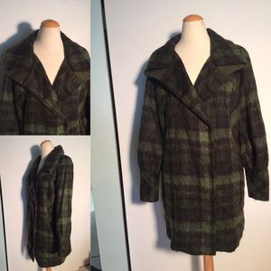 LAMB Gwen Stefani Angora Wool Plaid Green Jacket 4