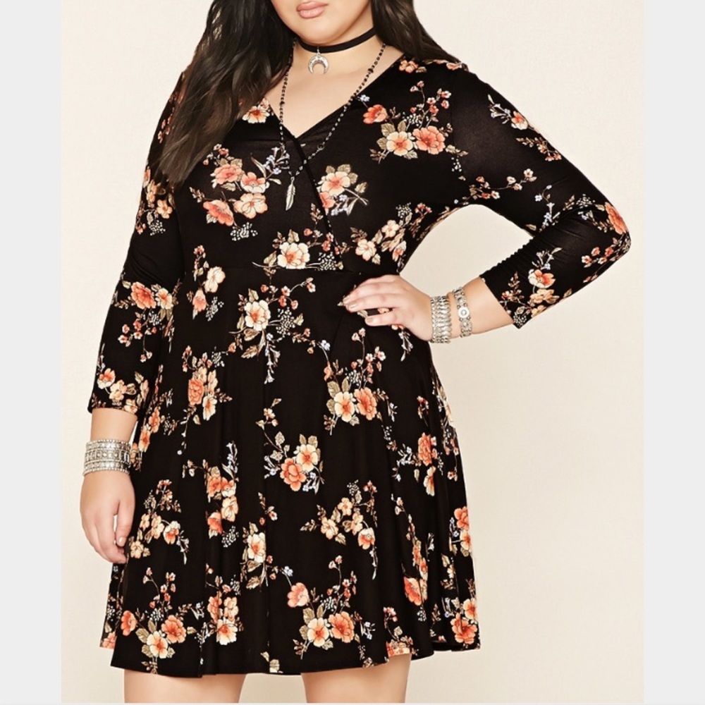 Forever 21 Plus Size Floral Print Dress