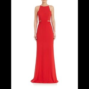 Badgley Mischka Red Cut Out Gown