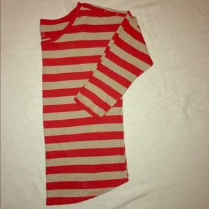 Gap Orange-red/tan striped shirt, Size M