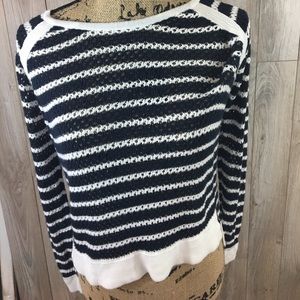 Medium navy crocheted top.