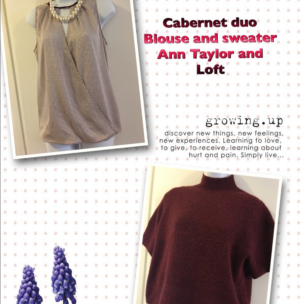 Ann Taylor sleeveless blouse and Loft boxy sweater