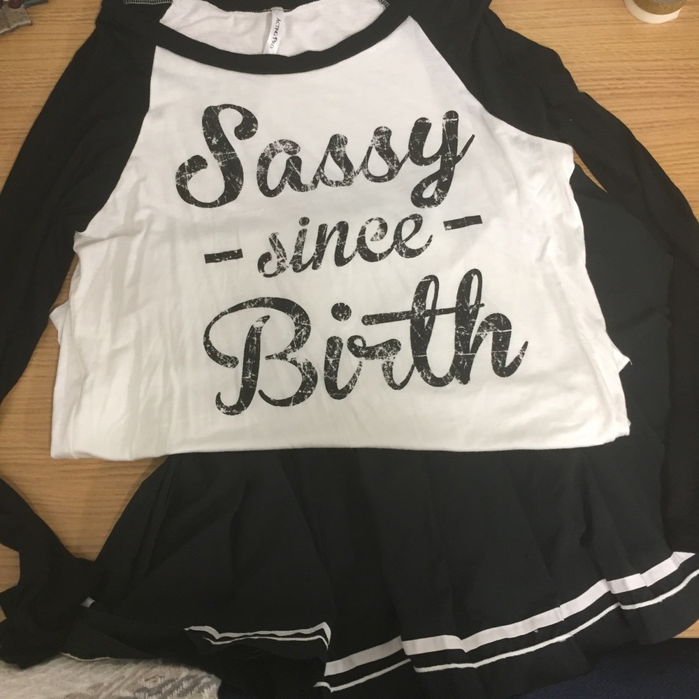 "Sassy Since Birth" baseball tee