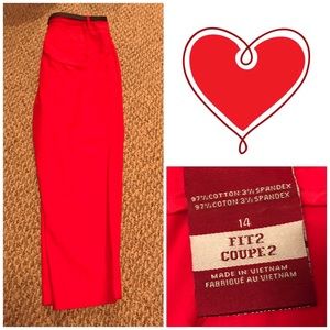 Merona RED Pants with Purple Belt! NEW & Soo Cute!