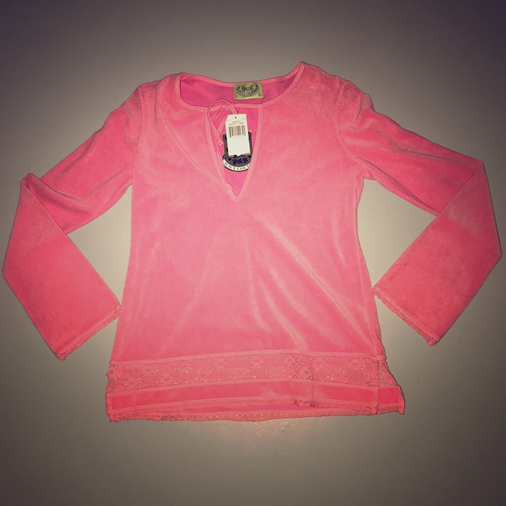 Juicy couture pink terry cloth long sleeve top