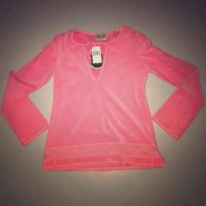 Juicy couture pink terry cloth long sleeve top