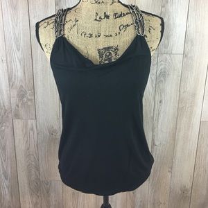 Black small beaded Express tank. BNWT