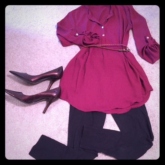 Nine West Deep Red Heels - Picture 1 of 3
