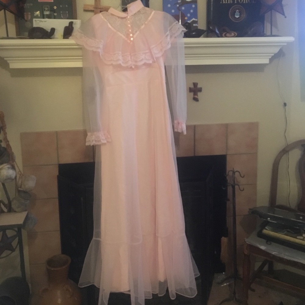 Vintage pink wedding dress
