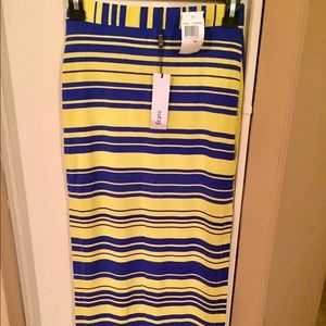 REDUCED ! Cut25 yellow and blue maxi jersey skirt
