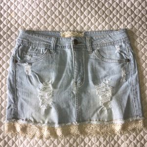 LIKE NEW Altar'd stats mini denim skirt