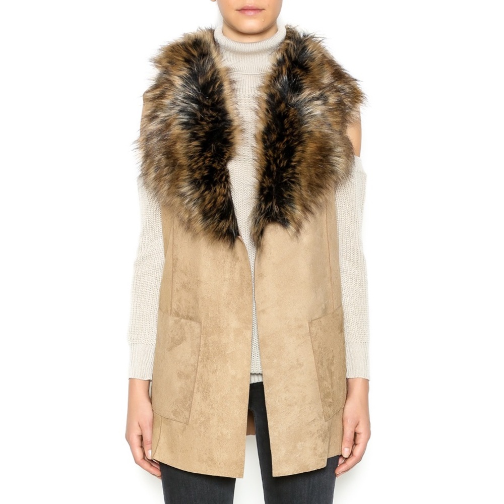 S. Twelve Faux Fur Suede Vest