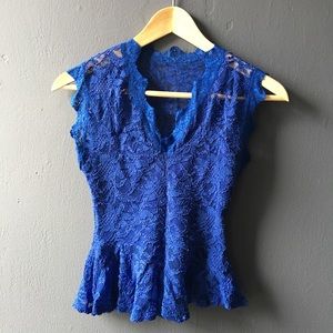 Blue lace top size S
