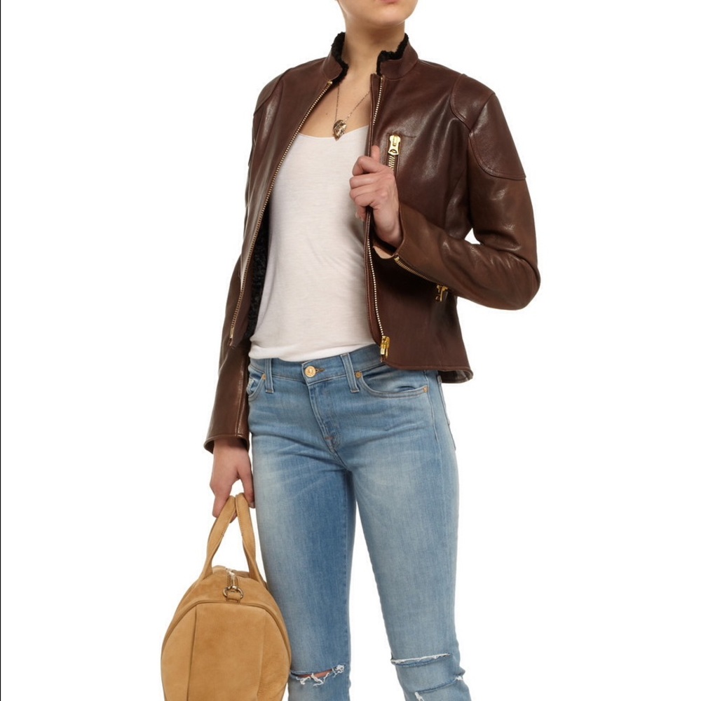 Acne Studios brown Leather jacket NWT - Picture 2 of 7