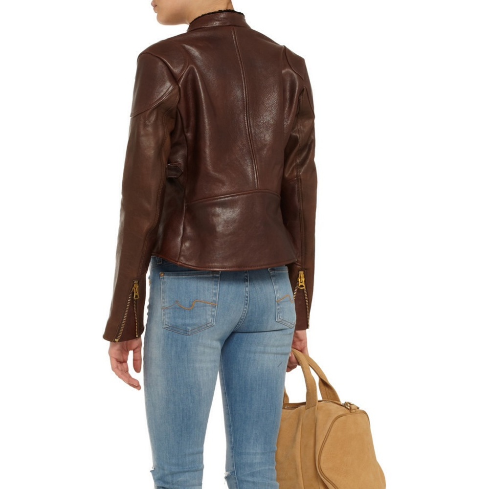 Acne Studios brown Leather jacket NWT - Picture 3 of 7