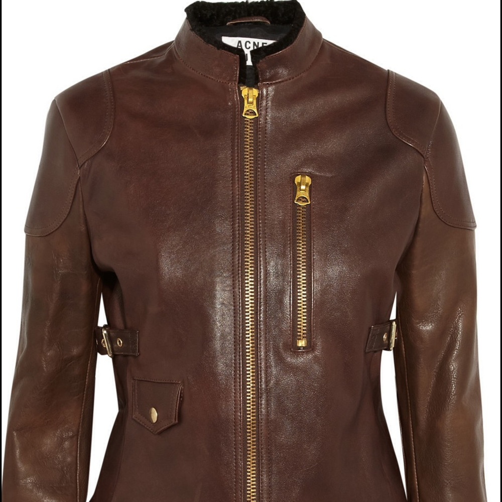 Acne Studios brown Leather jacket NWT - Picture 4 of 7