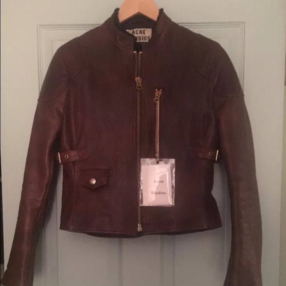 Acne Studios brown Leather jacket NWT - Picture 5 of 7
