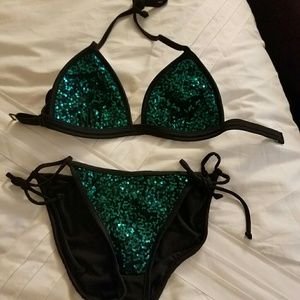 Venus green sequin 2 piece
