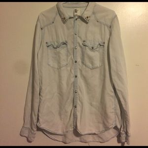Denim button down