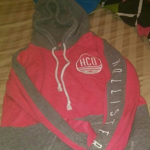 Pink & Grey Hollister Hoodie