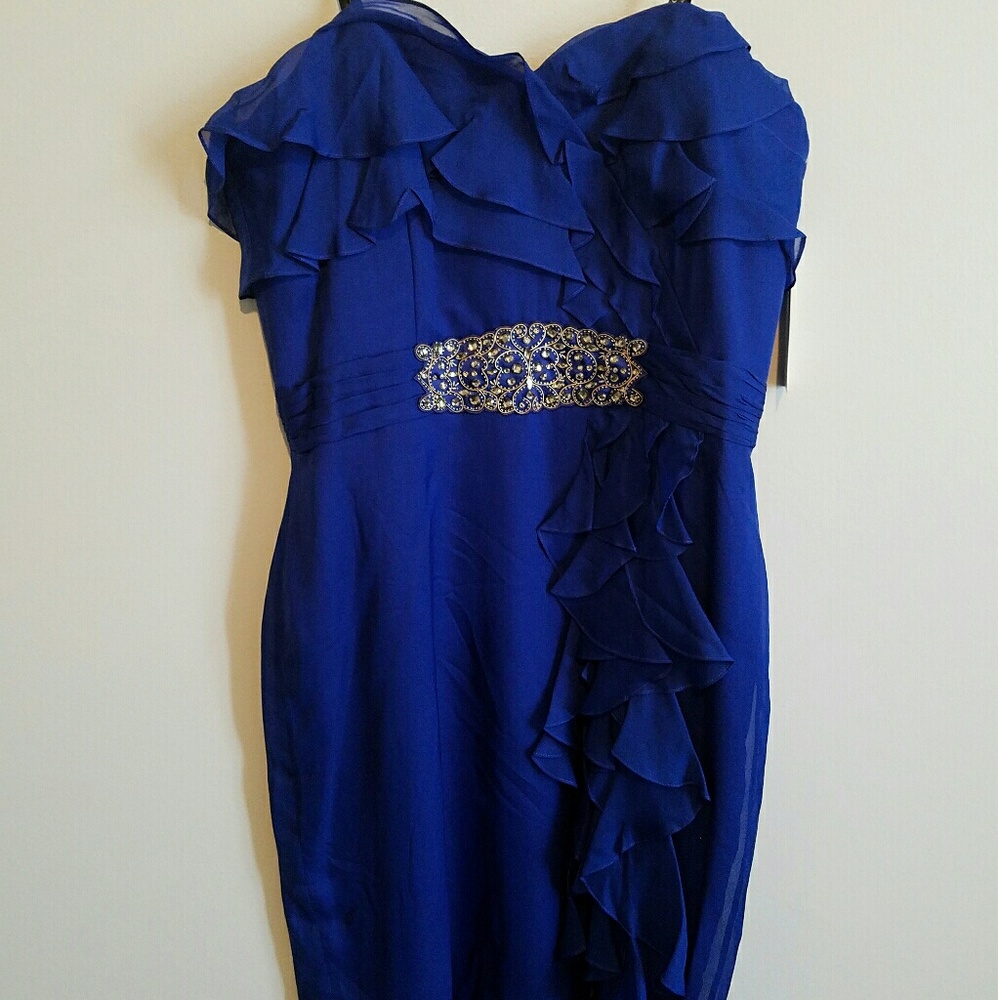 Badgley Mischka indigo dress