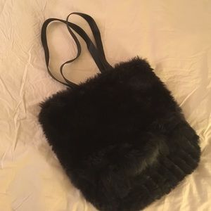 Faux Fur Black Tote