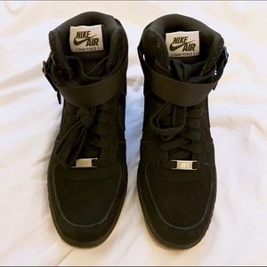 Nike Lunar Force 1 Sky Hi Black Wedge Sneakers