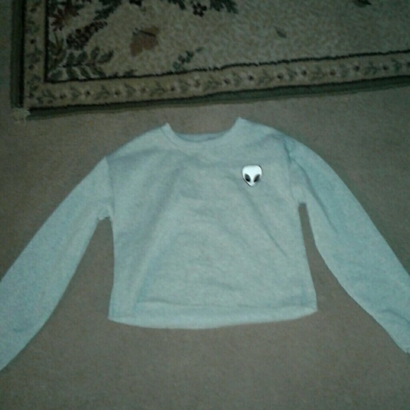 Gray alien cropped sweater - Picture 1 of 1