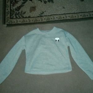 Gray alien cropped sweater