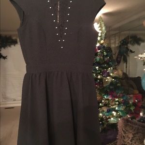 Black Dress with Lace & Silver Embellishments