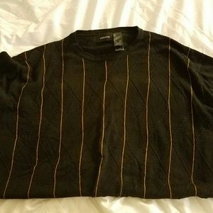 100% spun silk navy/tan