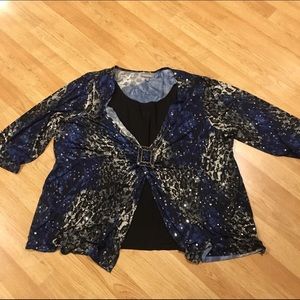 Dark blue sequin blouse