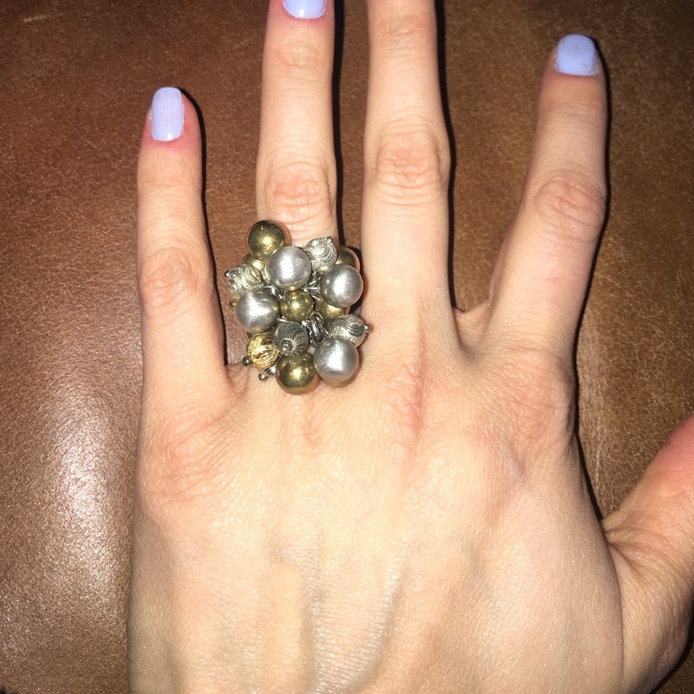 Silver and Gold Cluster/Bauble Ring