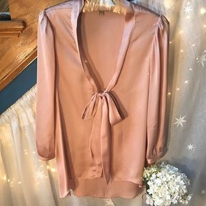 Remain Tie Neck Satin Blouse Sz. Small