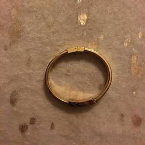 Michael Kors Gold Tone Logo Plaque Bangle Bracelet