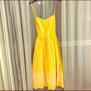 Yellow sundress w/white embroidery