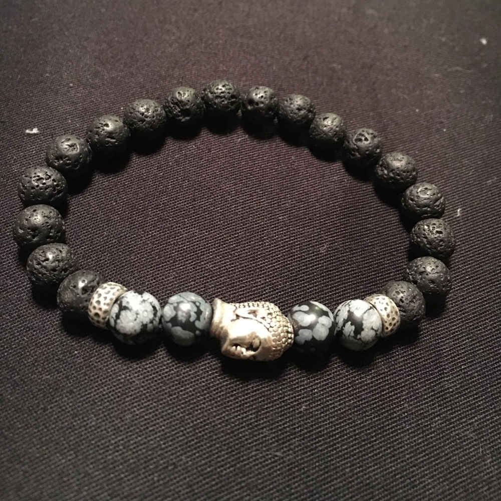 Gorgeous black and grey Buddha bracelet