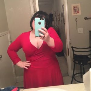 Forever 21 plus size crimson wrap dress