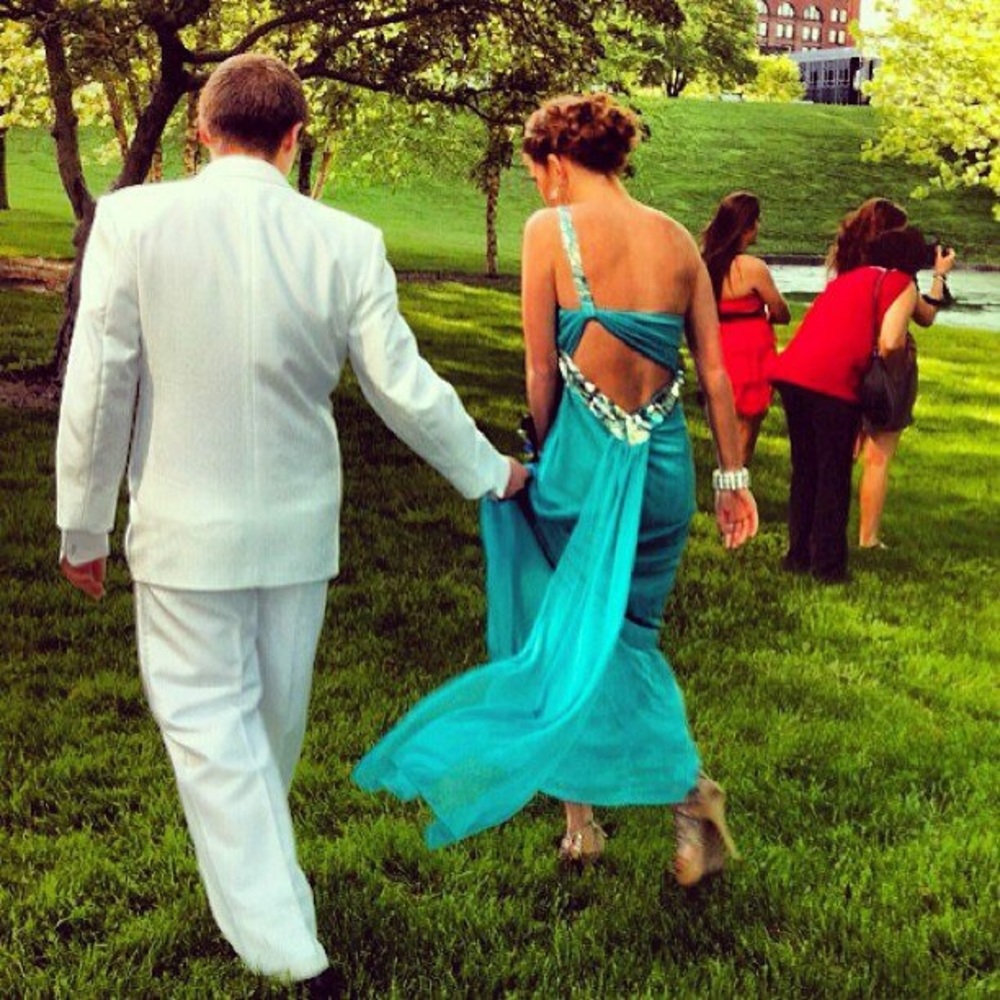 Aqua prom dress
